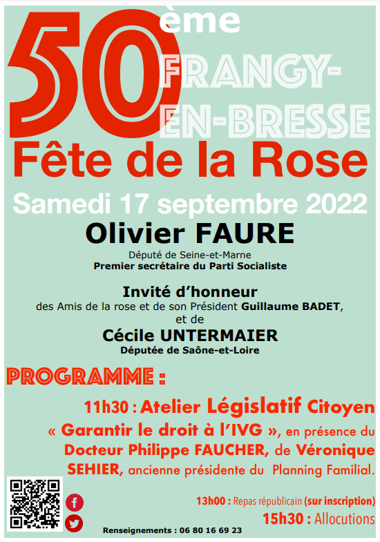 50e Fête de la Rose ce samedi 17 septembre à Frangy-en-Bresse