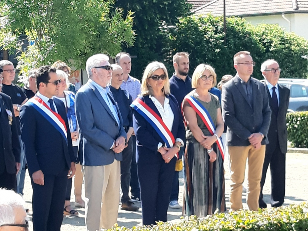 Commémoration de la Journée nationale de la Résistance à Frangy-en-Bresse, en présence de Pierre Joxe
