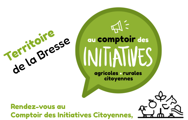 Premier Comptoir des initiatives citoyennes bressanes à Pierre-de-Bresse.  Action en cohérence avec le Parc Naturel Régional de Bresse