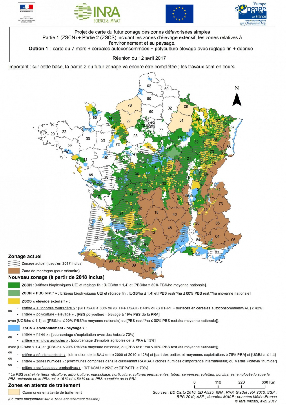 Zones défavorisées simples :  8 communes de Bresse désormais réintégrées